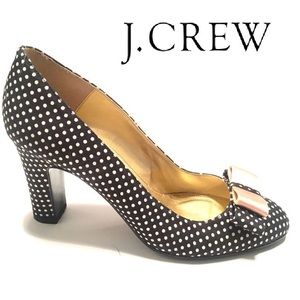 J. CREW Trixie Polka Dot Bow Heel Pump Rare